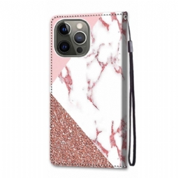 Kotelot iPhone 13 Pro Marble Glitter