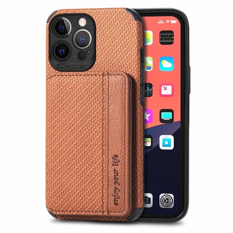 Kuori iPhone 13 Pro Hemming Carbon Fiber -korttipidike