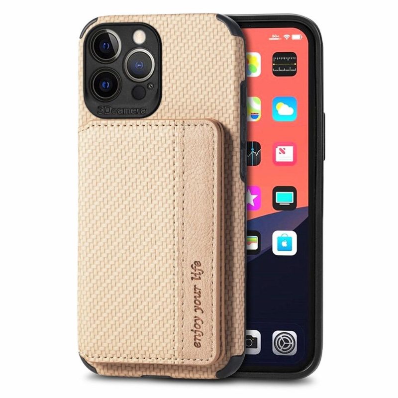 Kuori iPhone 13 Pro Hemming Carbon Fiber -korttipidike