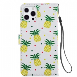 Nahkakotelo iPhone 13 Pro Ananas