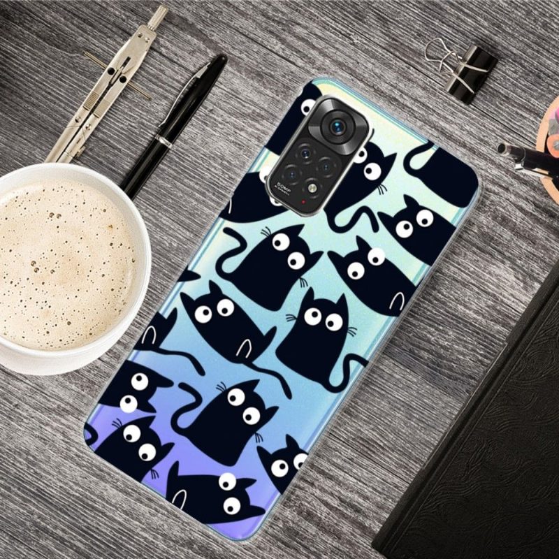 Case Xiaomi Redmi Note 11 Pro / 11 Pro 5G Murtumaton Puhelinkuoret Black Cats -kuva