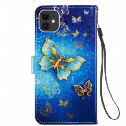 Kotelot iPhone 11 Golden Butterfly