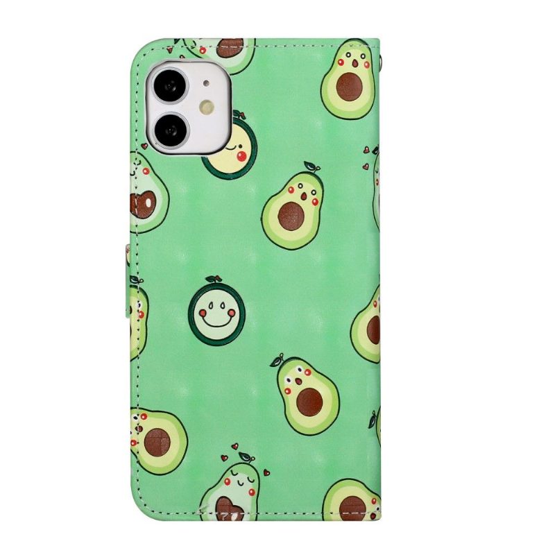 Kotelot iPhone 11 Kawaii Avocado + Olkahihna