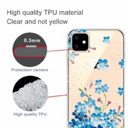 Kuori iPhone 11 Läpinäkyvät Siniset Kukat