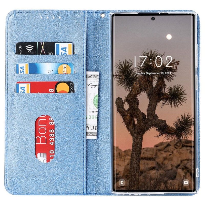 Flip Case Samsung Galaxy S22 Ultra 5G Hemming Kotelot Flip Blue Moon Flap -korttikotelo