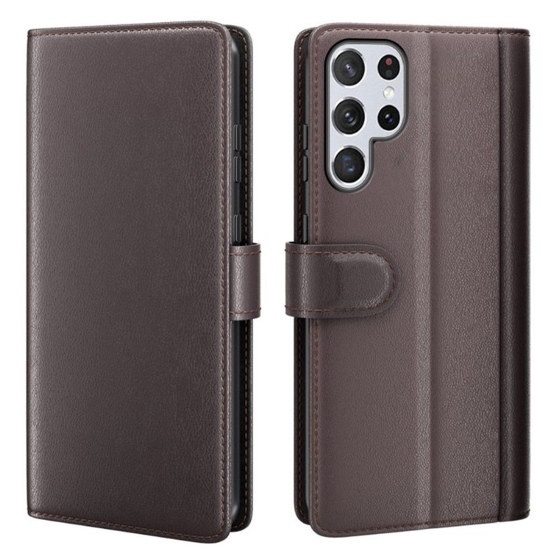 Flip Case Samsung Galaxy S22 Ultra 5G Hemming Premium Nahka