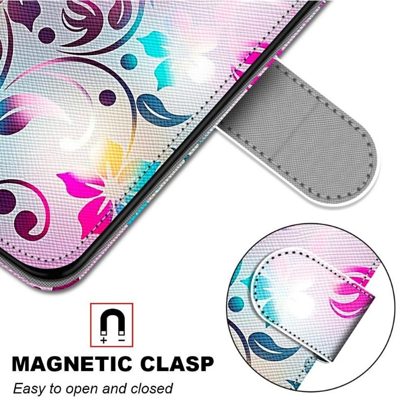 Flip Case Samsung Galaxy S22 Ultra 5G Hemming Värikäs Kukka