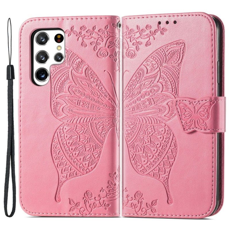 Kotelot Samsung Galaxy S22 Ultra 5G Butterfly Relief