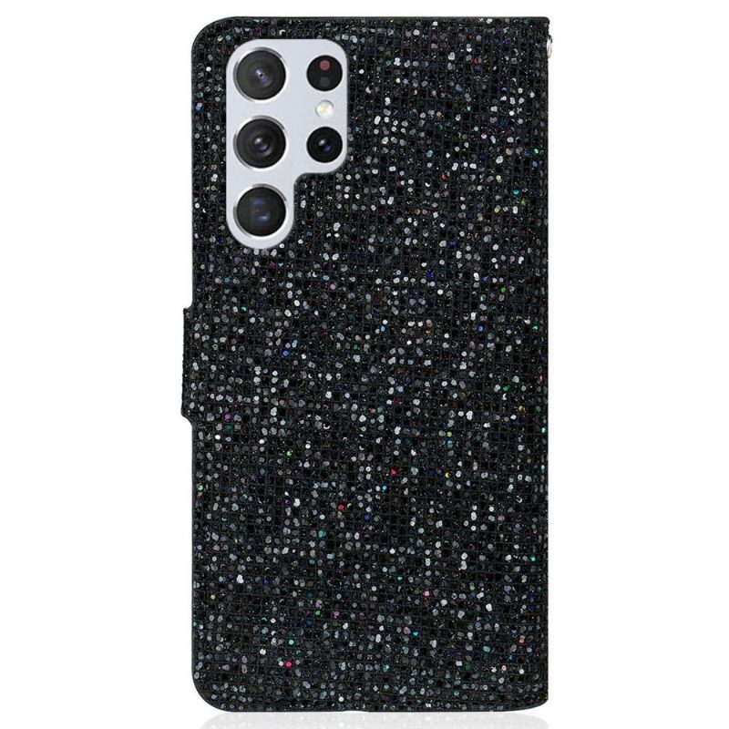 Kotelot Samsung Galaxy S22 Ultra 5G Suojakuori Glitter-korttikotelo