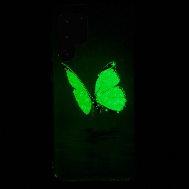 Kuori Samsung Galaxy S22 Ultra 5G Luminous Blue Butterfly