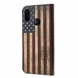 Kuoret Honor 10 Lite Vintage American Flag -korttikotelo