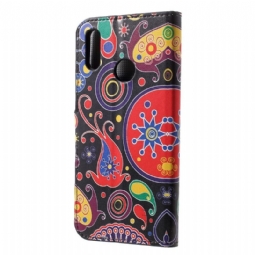 Nahkakuori Honor 10 Lite Paisley Pattern -korttikotelo