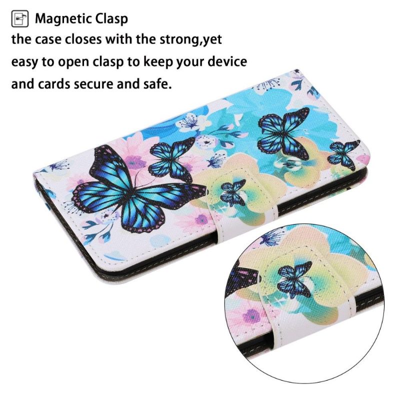 Kotelot Vivo Y21 / Y21s / Y33s Flowers Blue Butterflies