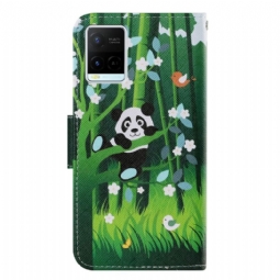 Kotelot Vivo Y21 / Y21s / Y33s Panda Flowers