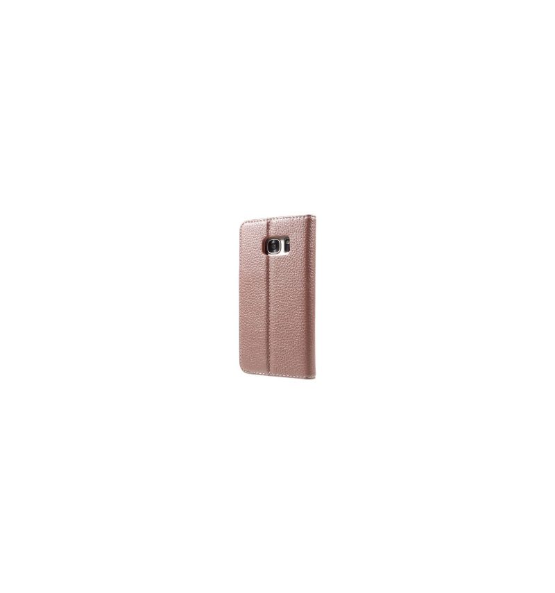 Kotelot Samsung Galaxy S7 Suojakuori Litchi Texture Leather - Rose Gold