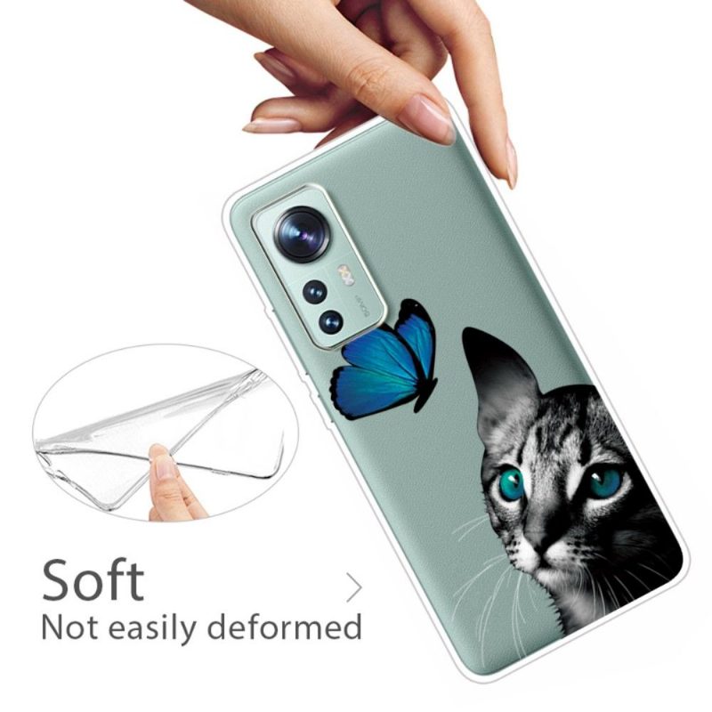 Case Xiaomi 12 Pro Murtumaton Puhelinkuoret Sininen Butterfly Cat