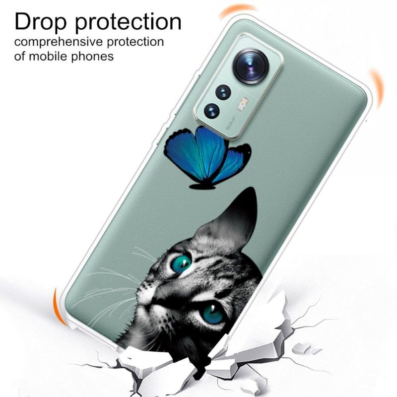 Case Xiaomi 12 Pro Murtumaton Puhelinkuoret Sininen Butterfly Cat