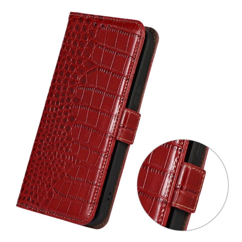 Flip Case Xiaomi 12 Pro Hemming Croco Look Aitoa Nahkaa