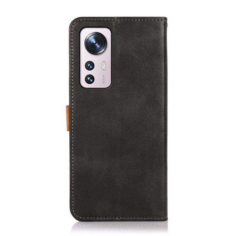 Flip Case Xiaomi 12 Pro Hemming Khazneh Bicolor Keinonahka