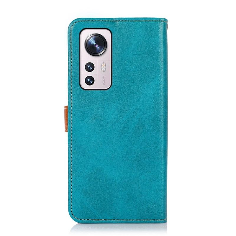 Flip Case Xiaomi 12 Pro Hemming Khazneh Bicolor Keinonahka