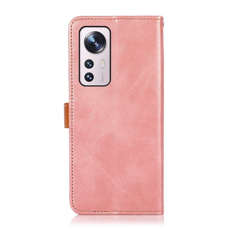 Flip Case Xiaomi 12 Pro Hemming Khazneh Bicolor Keinonahka