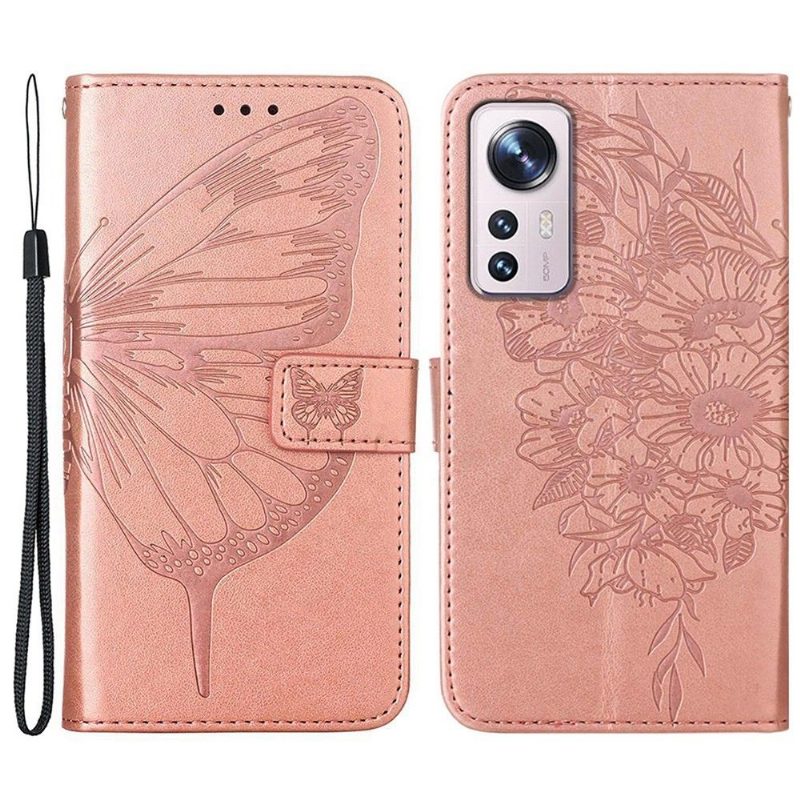 Kotelot Xiaomi 12 Pro Butterfly Flower -korttikotelo