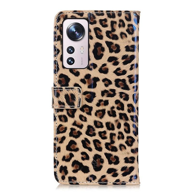 Kotelot Xiaomi 12 Pro Faux Leather Leopard Style