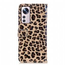 Kotelot Xiaomi 12 Pro Faux Leather Leopard Style