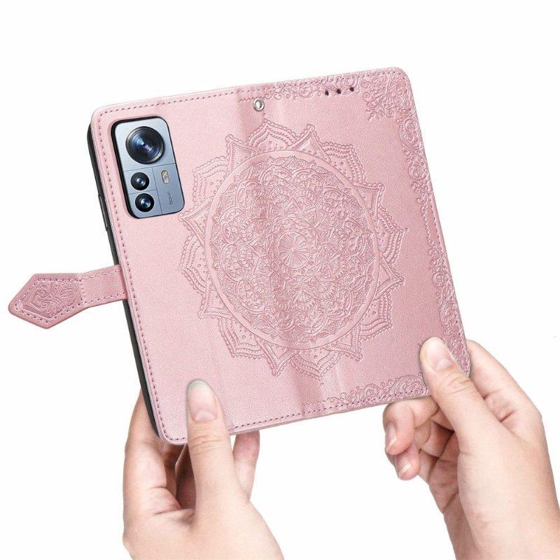 Kotelot Xiaomi 12 Pro Mandala Relief Faux Leather