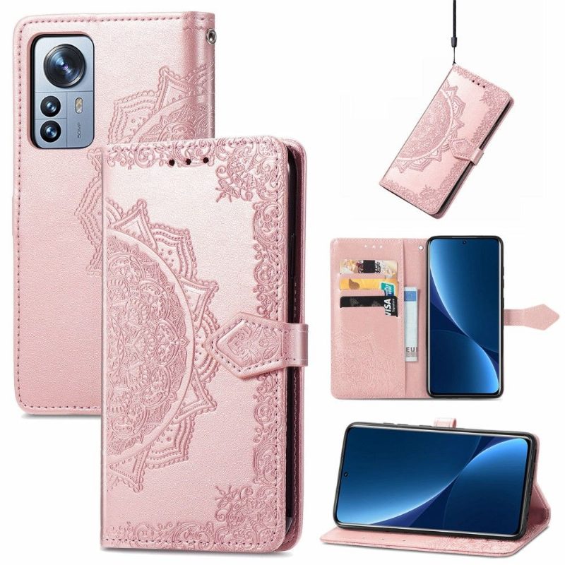 Kotelot Xiaomi 12 Pro Mandala Relief Faux Leather