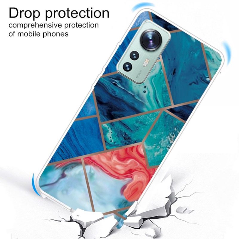 Kuori Xiaomi 12 Pro Marble Geometry 0022 -sarja