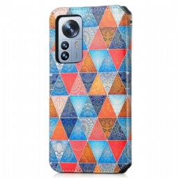 Nahkakotelo Xiaomi 12 Pro Kotelot Flip Flap Flip Mandala Kaleidoskooppi