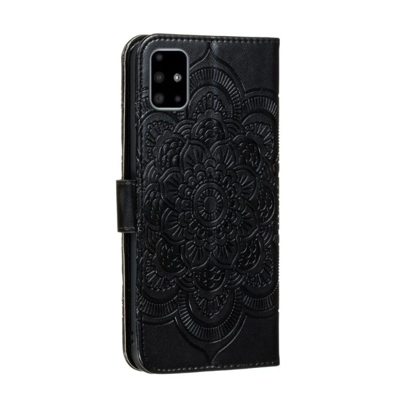 Flip Case Samsung Galaxy A51 Hemming Mandala-nahkaefekti