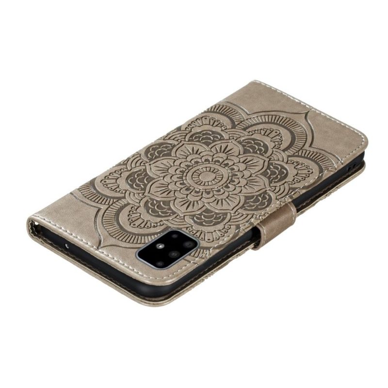 Flip Case Samsung Galaxy A51 Hemming Mandala-nahkaefekti