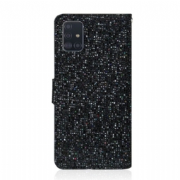 Nahkakotelo Samsung Galaxy A51 Murtumaton Puhelinkuoret Glitter-korttikotelo