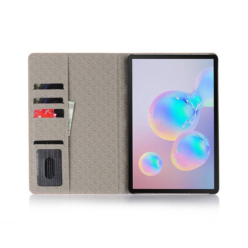 Flip Case Samsung Galaxy Tab S6 Hemming Maailmankartta - Harmaa