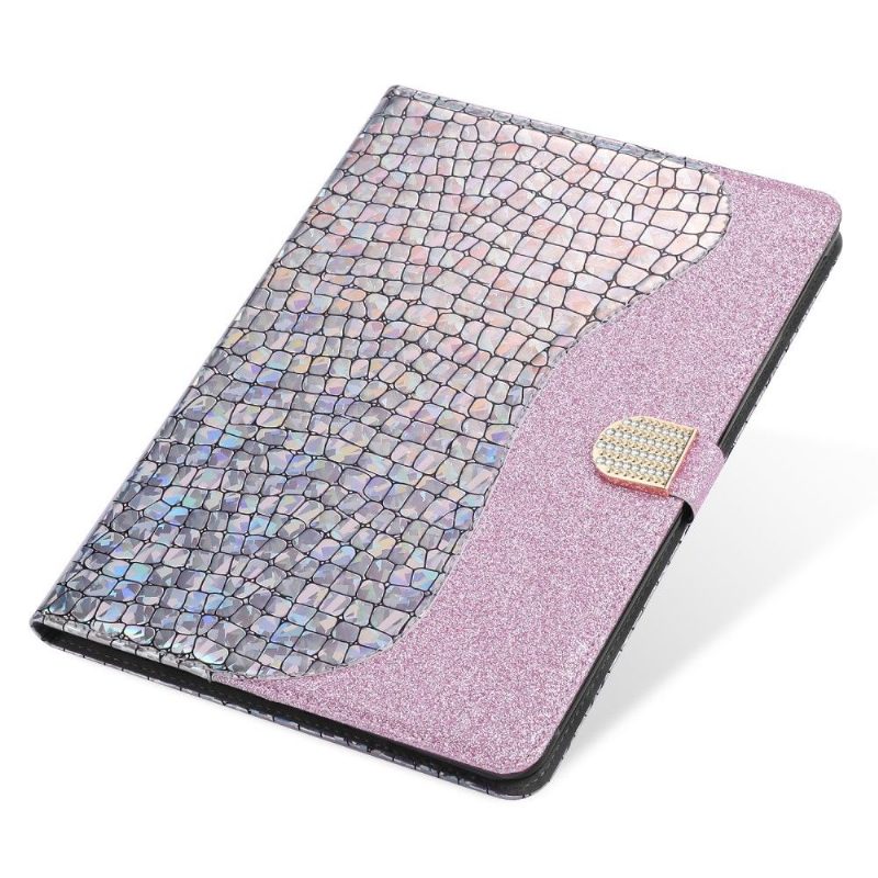 Nahkakotelo Samsung Galaxy Tab S6 Murtumaton Puhelinkuoret Glamour Croco Effect -paljetteja