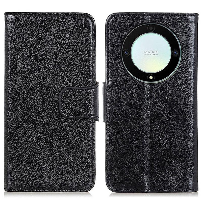 Flip Case Honor Magic 5 Lite Halkaistu Nappan Nahka