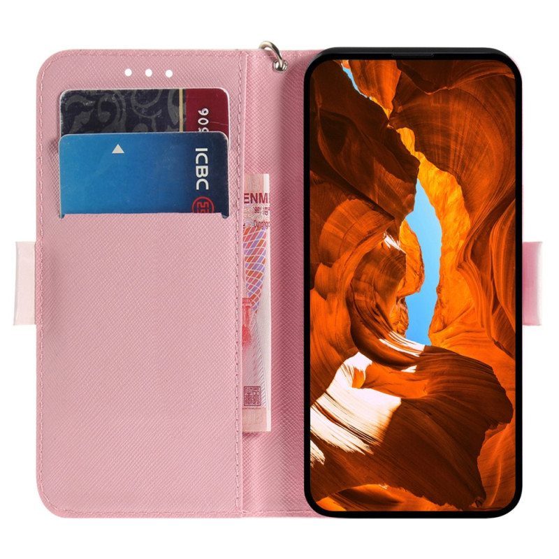 Flip Case Honor Magic 5 Lite Suojaketju Kuori Stringit Oravat