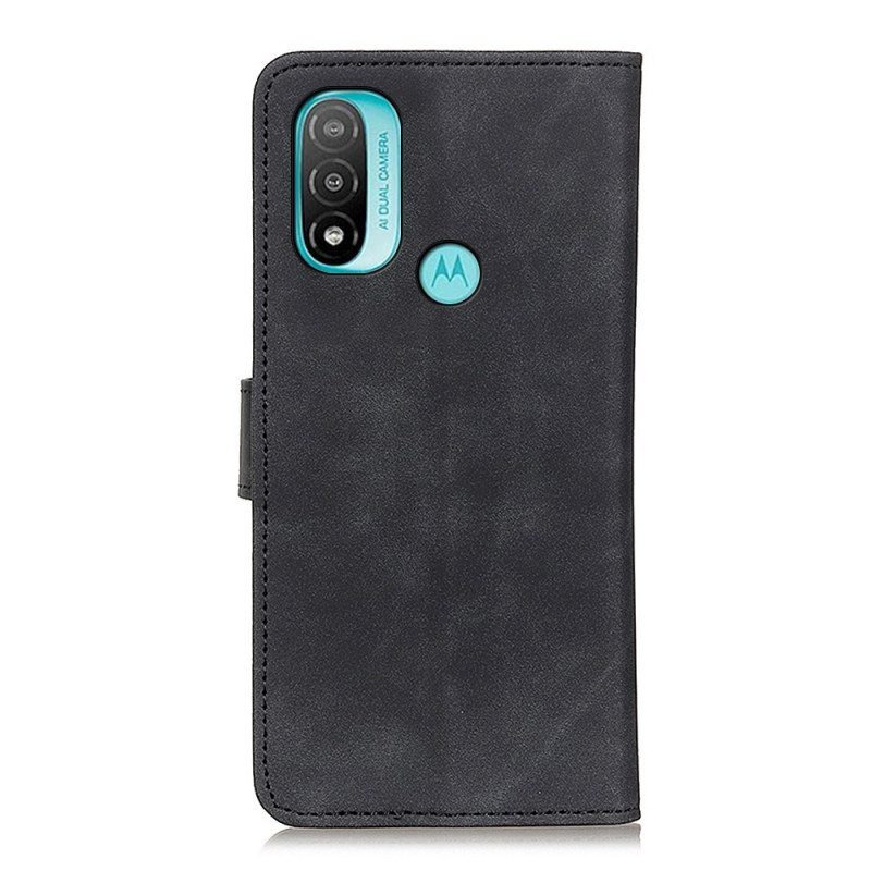 Flip Case Moto E40 / E30 / E20 Khazneh Vintage Nahkaefekti