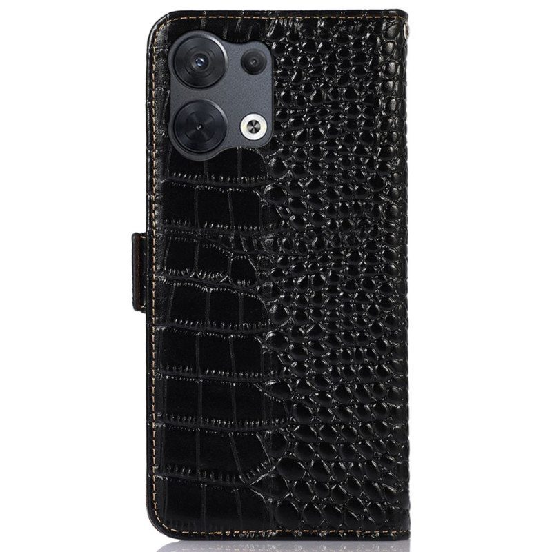 Flip Case Oppo Reno 8 Crocodile Style Rfid