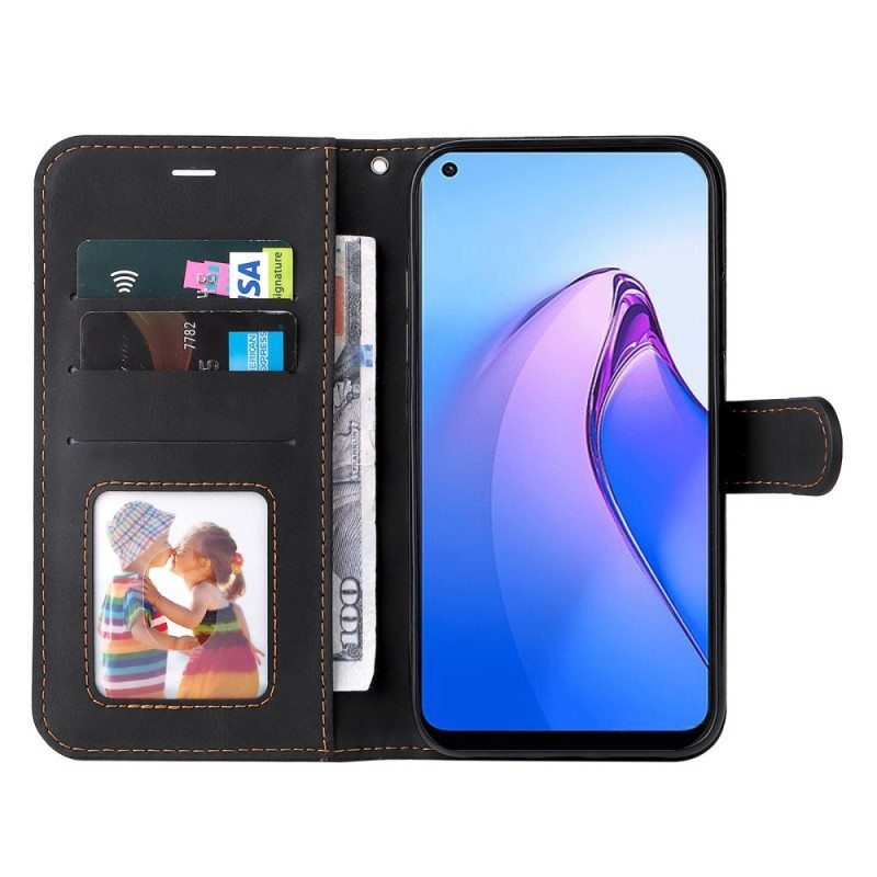 Flip Case Oppo Reno 8 Pro Suojaketju Kuori Kolmivärinen Hihna