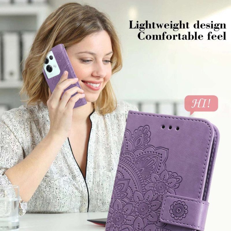 Flip Case Oppo Reno 8 Pro Suojaketju Kuori Strappy Kukka