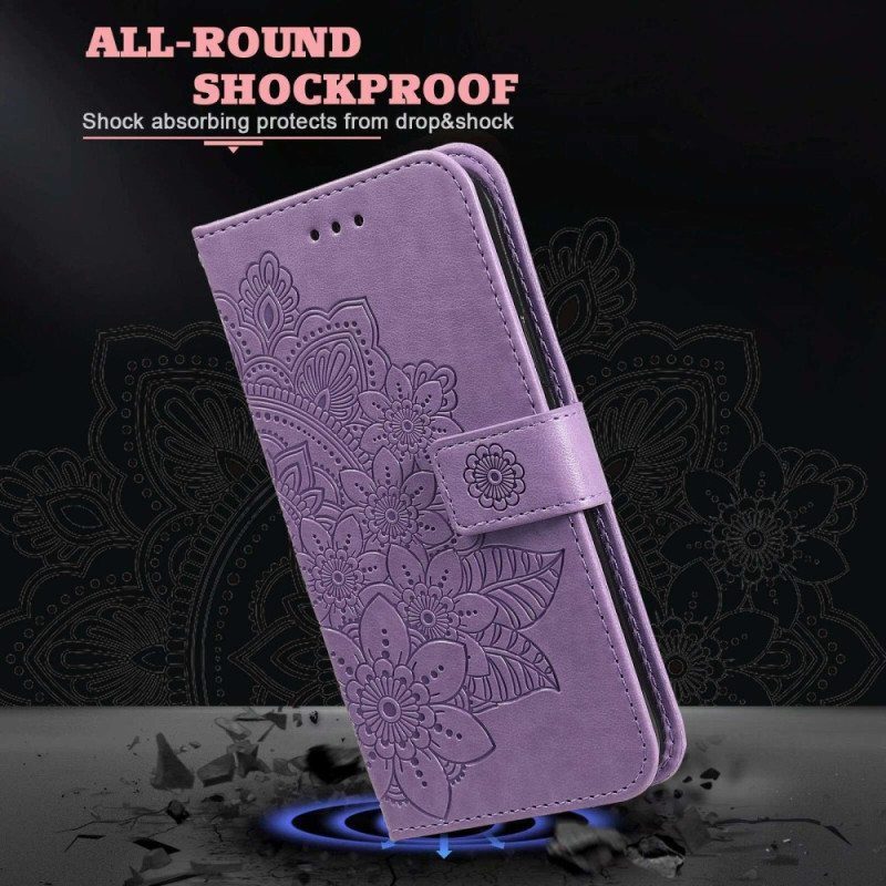 Flip Case Oppo Reno 8 Pro Suojaketju Kuori Strappy Kukka