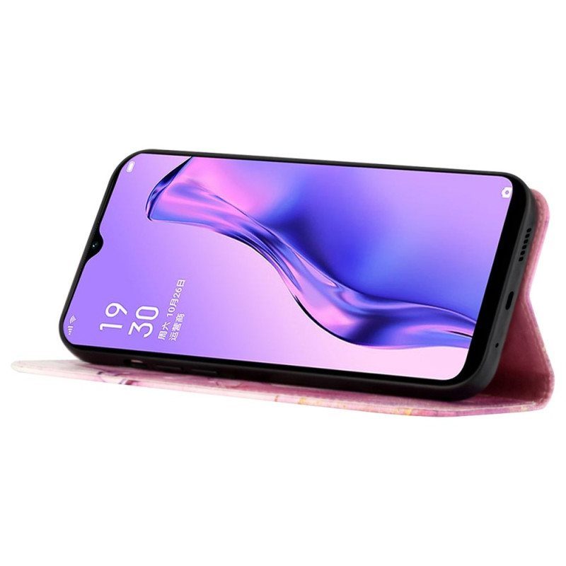 Flip Case Oppo Reno 8 Pro Suojaketju Kuori Strip Marble