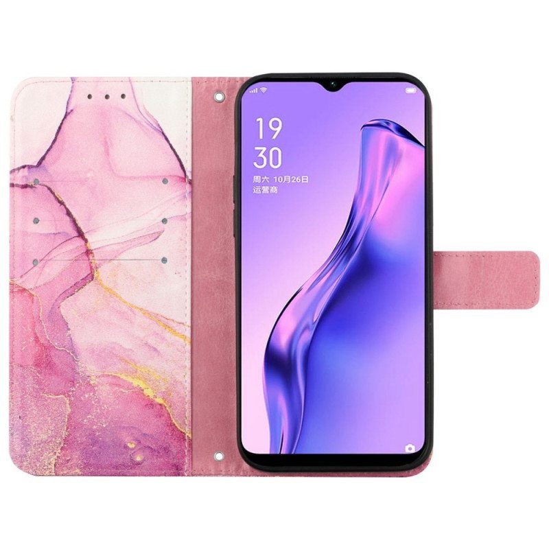 Flip Case Oppo Reno 8 Pro Suojaketju Kuori Strip Marble