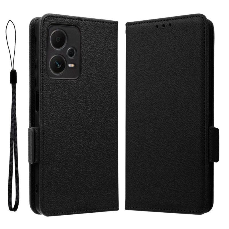 Flip Case Poco X5 Pro 5G Suojaketju Kuori Ohut Strappy