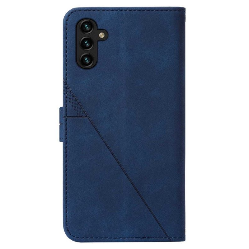 Flip Case Samsung Galaxy A14 / A14 5G Kolmiot Kaulanauhalla