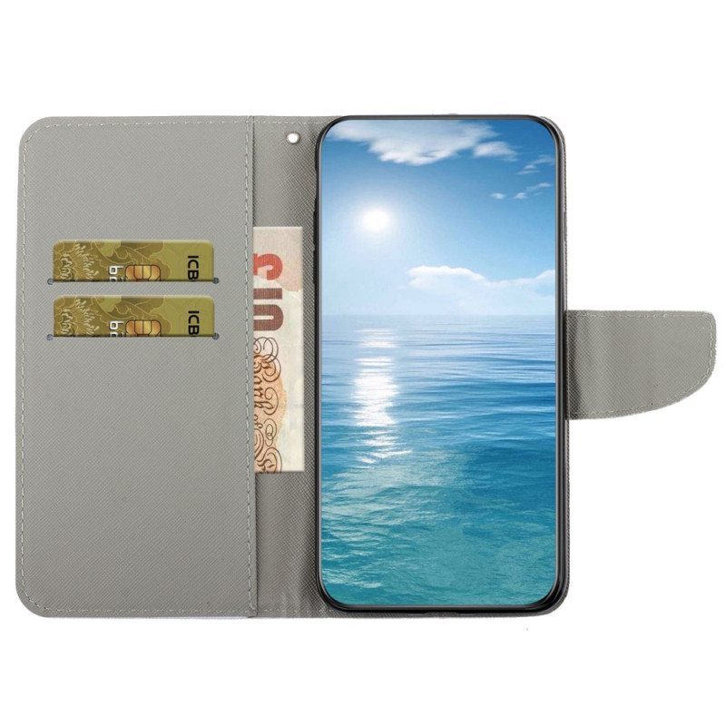 Flip Case Samsung Galaxy A14 / A14 5G Suojaketju Kuori Koira Älä Koske Kaulanauhalla