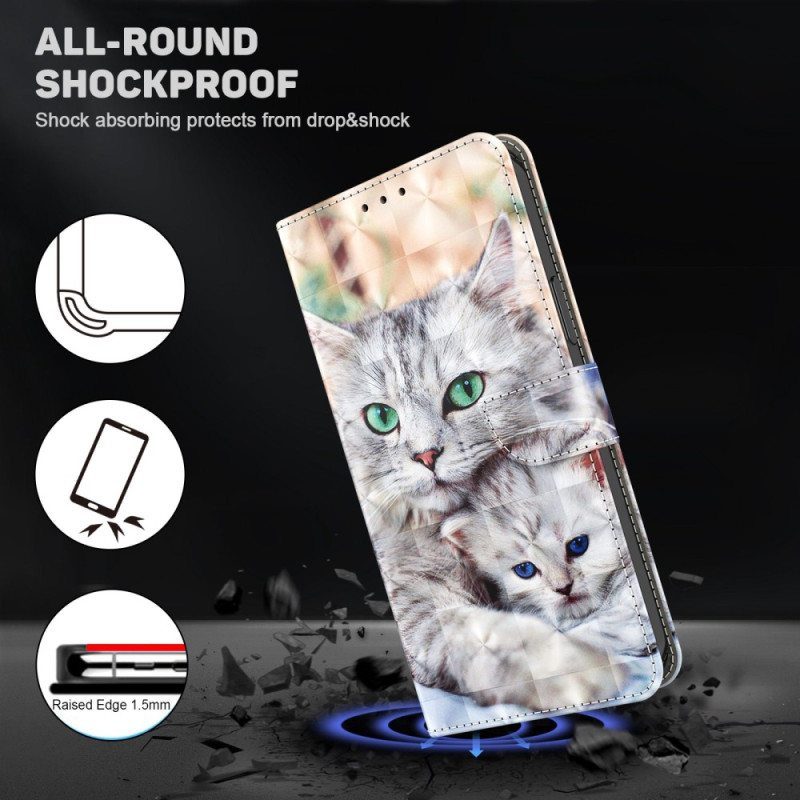 Flip Case Samsung Galaxy A14 / A14 5G Suojaketju Kuori Vain Stringikissat